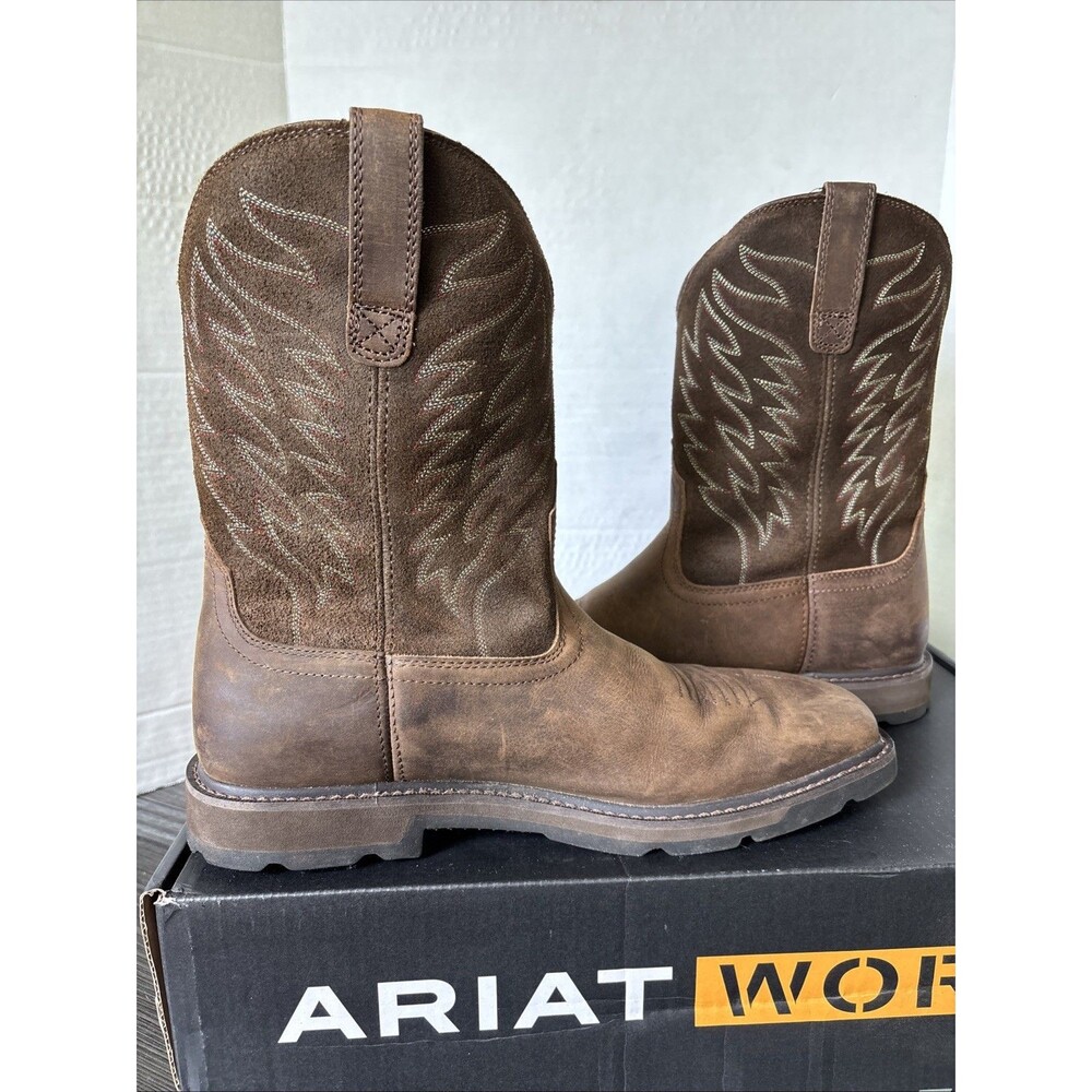 Ariat Boots Groundbreaker EE 13 Brown Square Soft Toe Electrical Hazard - Picture 10 of 15